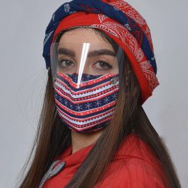 ماسک سه لایه پارچه ای با شیلد جدا شونده کد 24