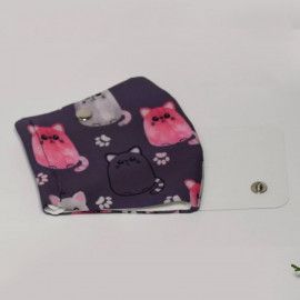 ماسک سه لایه پارچه ای سایز کودک با شیلد جدا شونده کد 602