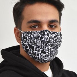 ماسک سه لایه پارچه ای با شیلد جدا شونده کد 30