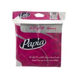 دستمال کاغذی فلکسی پاپیا 250 برگ- بسته 8 عددی