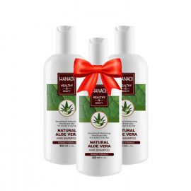 شامپو هانادی مدل Aloe Vera حجم 400 میلی لیتر مجموعه 3 عددی شامل یک شامپو رایگان