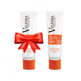 کرم ضد آفتاب ولفرا مدل Oily & Acne prone SPF 50 وزن 40 گرم بی رنگ به همراه یک کرم ضد آفتاب هدیه