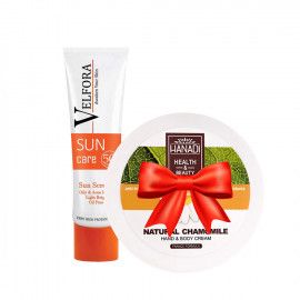 کرم ضد آفتاب ولفرا مدل Oily & Acne prone SPF 50 - بژ روشن به همراه یک کرم مرطوب کننده هانادی هدیه