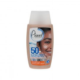 کرم ضد آفتاب پیکسل SPF 50 مناسب پوست های خشک تا نرمال و حساس حجم 50 میلی لیتر - بژ طلایی