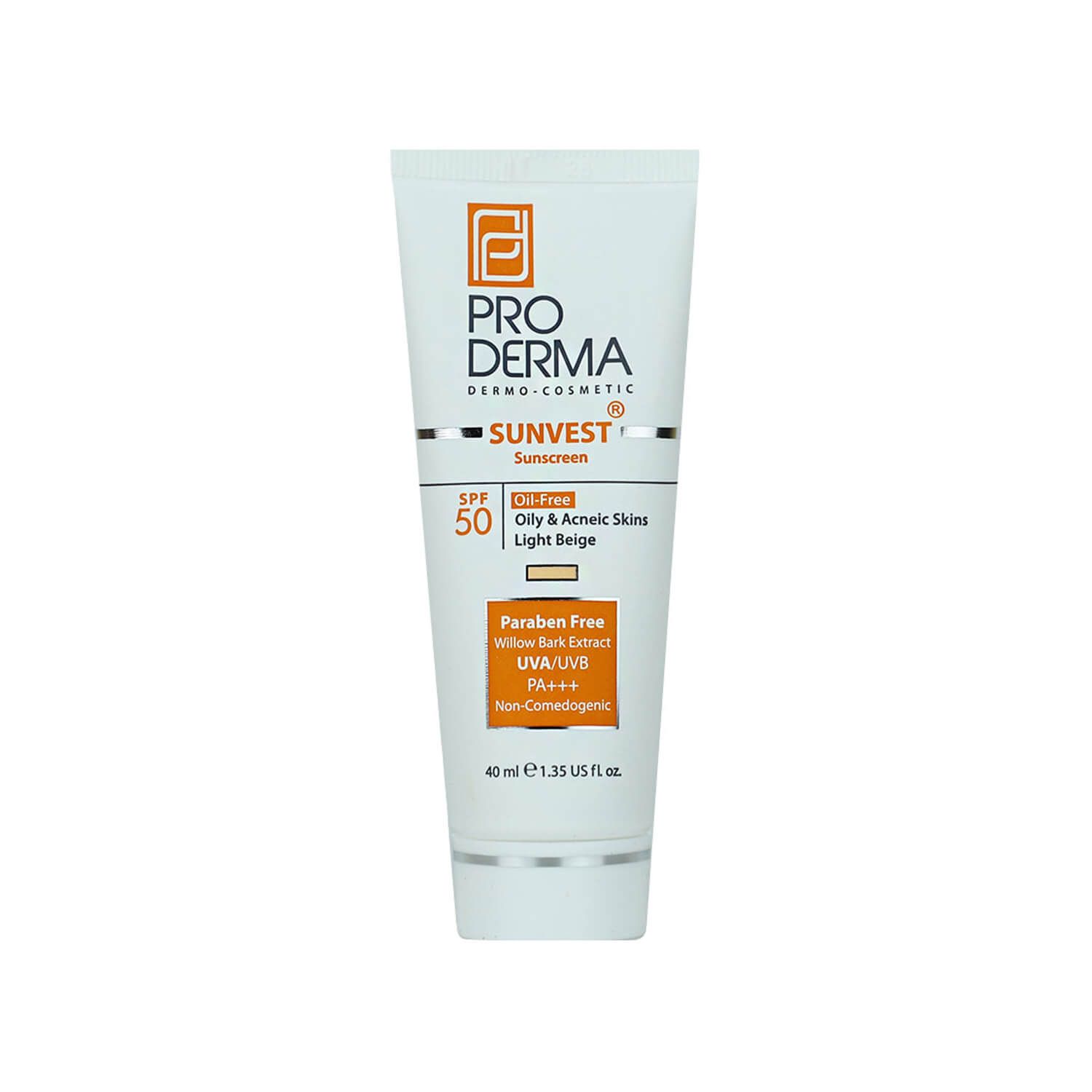 کرم ضد آفتاب فاقد چربی پرودرما SPF 50 مناسب پوست چرب و جوش دار حجم 40 میلی لیتر - بژ روشن image