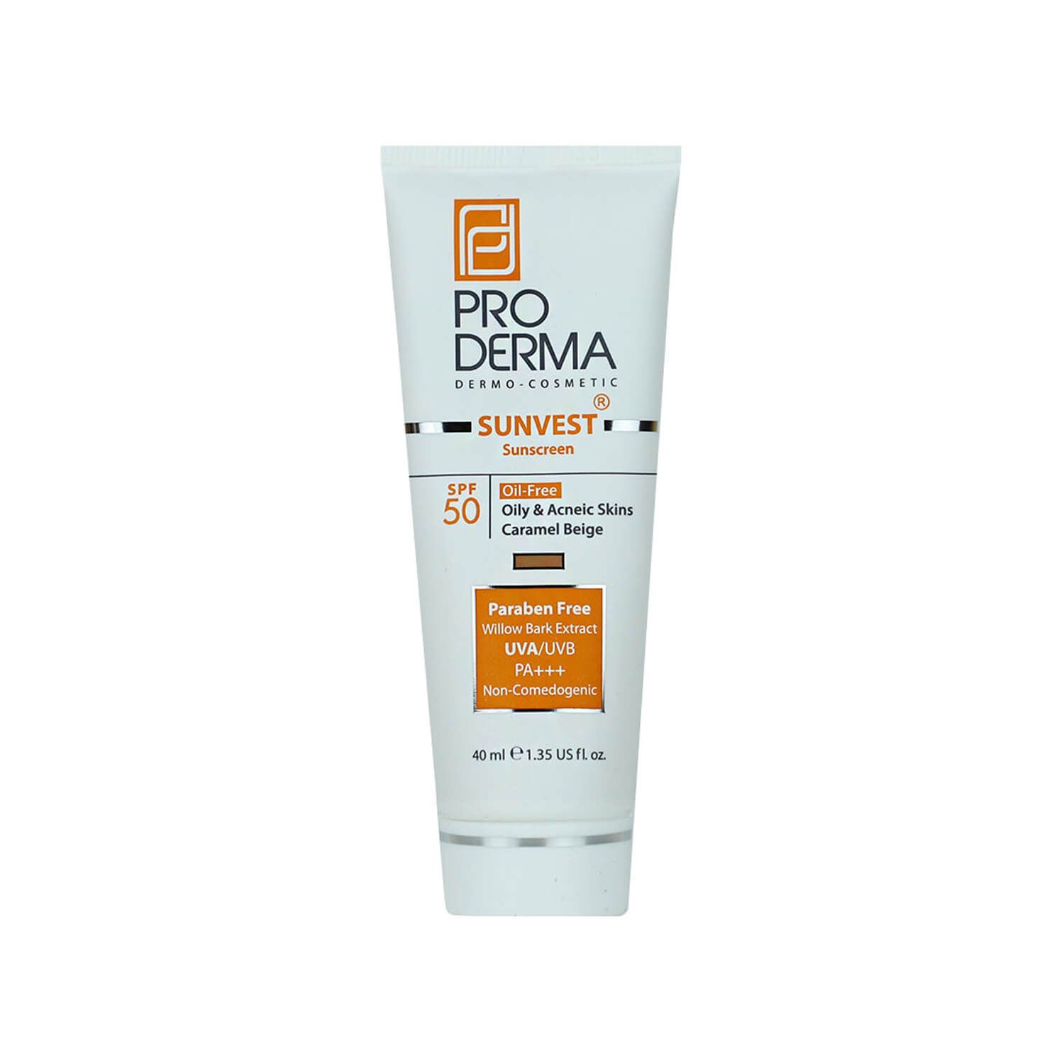کرم ضد آفتاب فاقد چربی پرودرما SPF 50 مناسب پوست چرب و جوش دار حجم 40 میلی لیتر - بژ کاراملی image