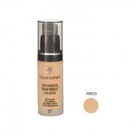 کرم پودر 12 ساعته کالر اکسپرت مدل Color Perfect SPF30 حجم 30 میلی لیتر - هلویی