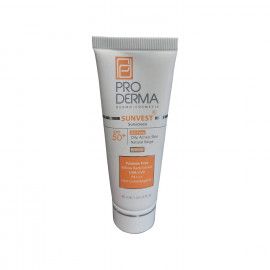 کرم ضد آفتاب فاقد چربی پرودرما SPF 50 مناسب پوست چرب و جوش دار حجم 40 میلی لیتر - بژ طبیعی