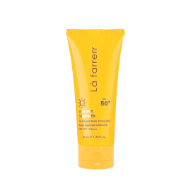 کرم ضد آفتاب و ضد لک فاقد چربی SPF50 لافارر مناسب پوست چرب و مستعد آکنه حجم 40 میلی لیتر - بی رنگ