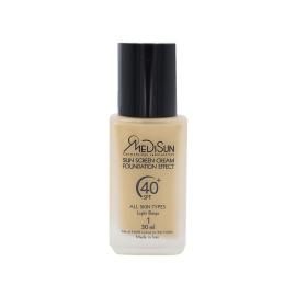 کرم ضد آفتاب شیشه ای SPF 40 مدیسان مناسب انواع پوست حجم 30 میلی لیتر - بژ روشن